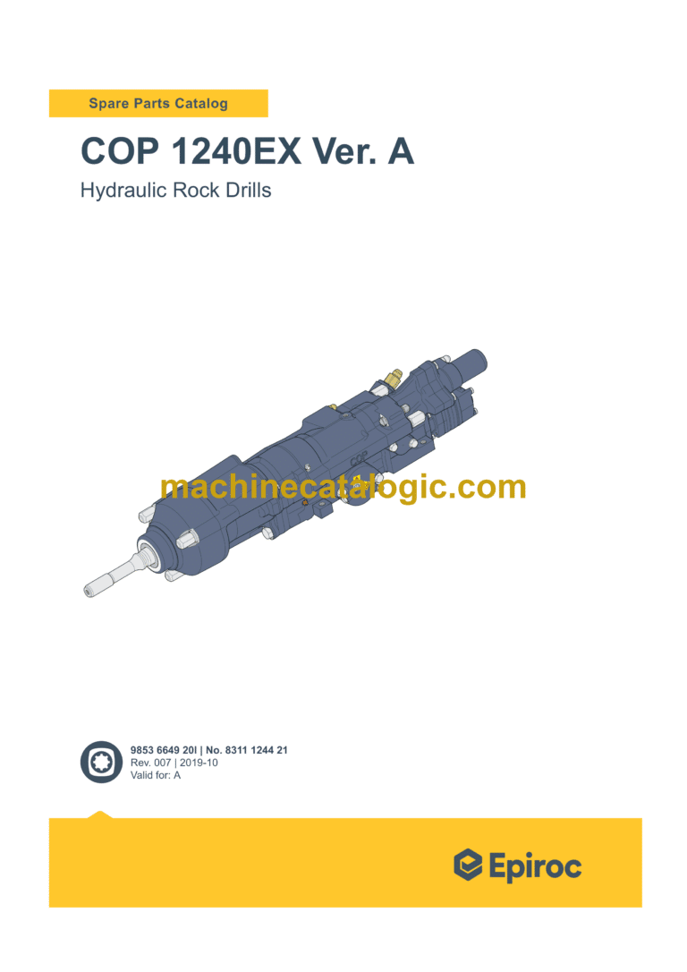 Epiroc COP 1240EX Version A Hydraulic Rock Drills Parts Catalog