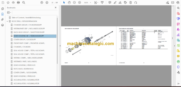 Atlas Copco COP 2238HD Version E Hydraulic Rock Drill Parts Catalog - Image 3