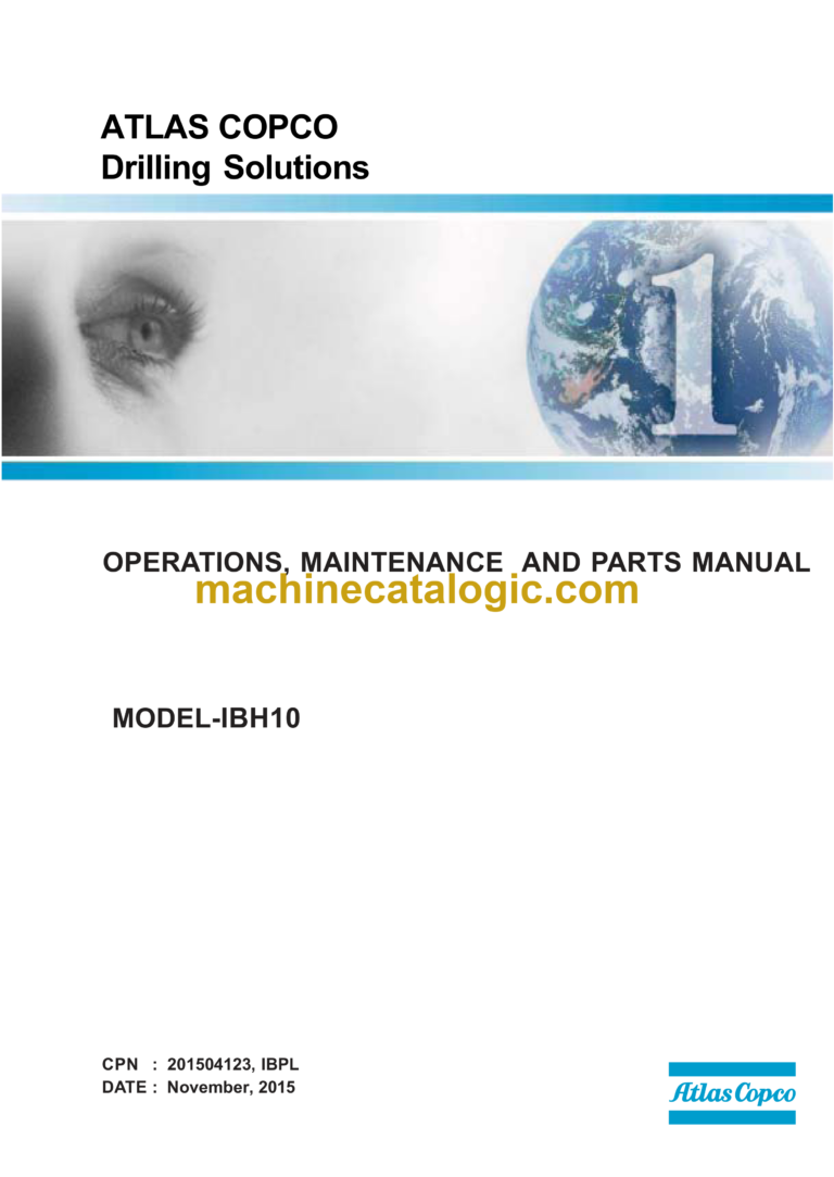 Atlas Copco IBH10 Blasthole Drills Operators, Maintenance and Parts Catalog
