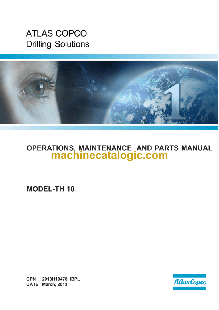 Atlas Copco TH10 Water Well Drills Operations, Maintenance and Parts Manual