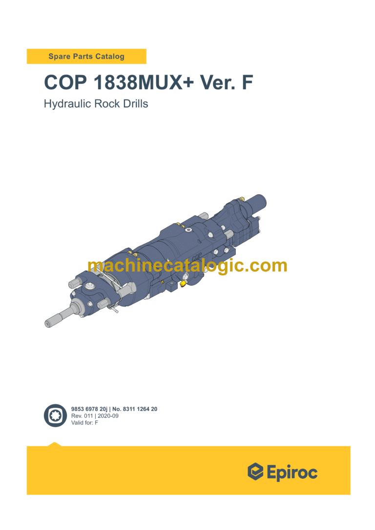 Epiroc COP 1838MUX+ Version F Hydraulic Rock Drills Parts Catalog