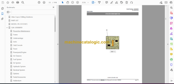 Atlas Copco PV351D RCS Pit Viper Parts Catalog - Image 2