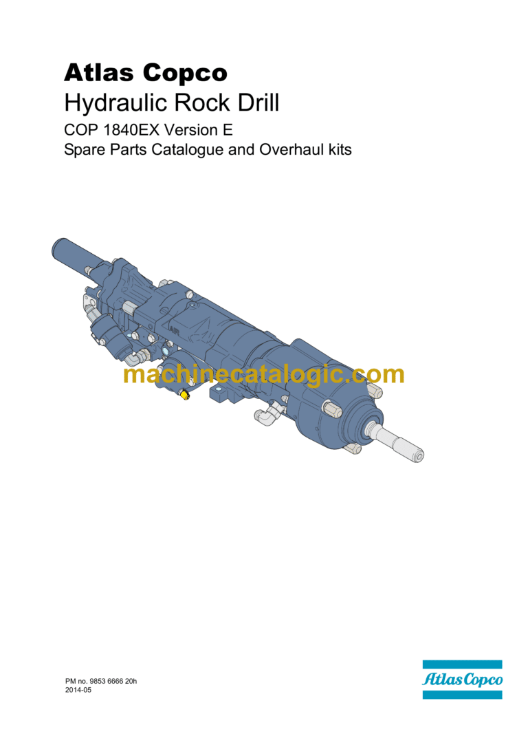Atlas Copco COP 1840EX Version E Hydraulic Rock Drill Parts Catalog