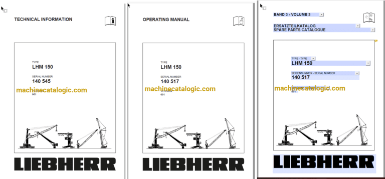 Liebherr LHM 150 Mobile Harbour Crane Full Manual (Technical, Operator and Parts Manual)