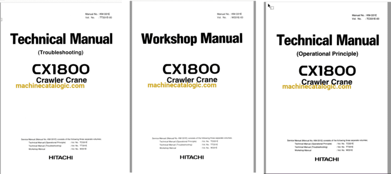 Hitachi Sumitomo CX1800 Full Manual (Technical, Workshop, Diagrams Manual)