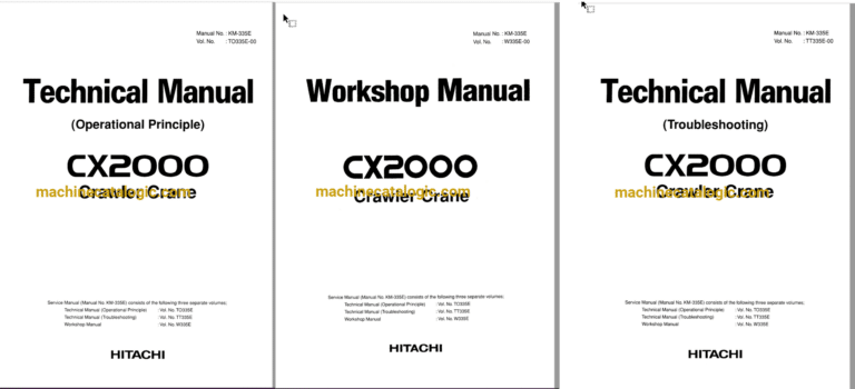 Hitachi Sumitomo CX2000 Full Manual (Technical, Workshop, Diagrams Manual)