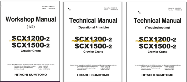 Hitachi Sumitomo SCX1200-2, SCX1500-2 Full Manual (Technical, Workshop, Diagrams Manual)