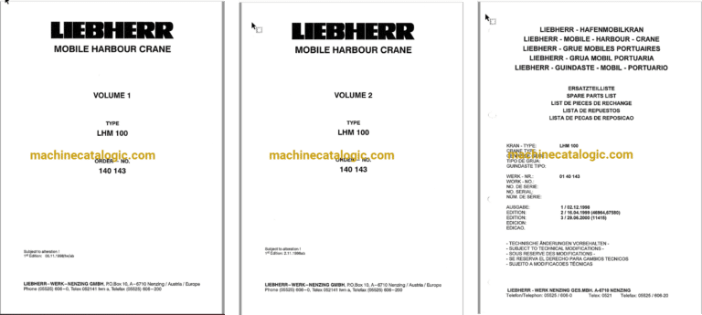 Liebherr LHM 100 Mobile Harbour Crane Full Manual (Technical, Operator and Parts Manual)