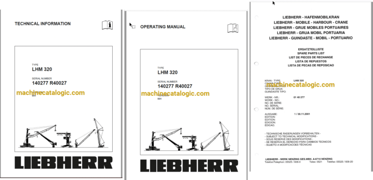 Liebherr LHM 320 Mobile Harbour Crane Full Manual (Technical, Operator and Parts Manual)