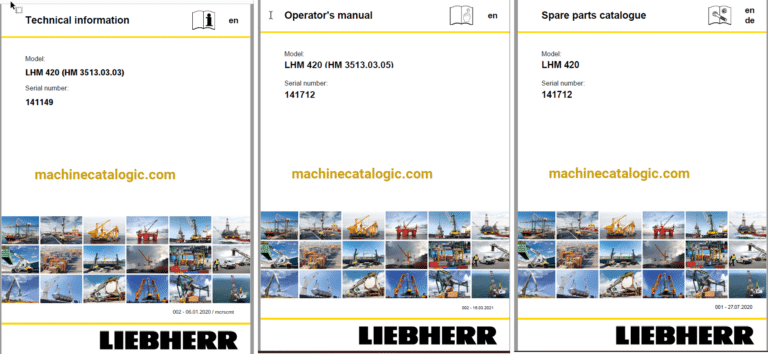 Liebherr LHM 420 Mobile Harbour Crane Full Manual (Technical, Operator and Parts Manual)