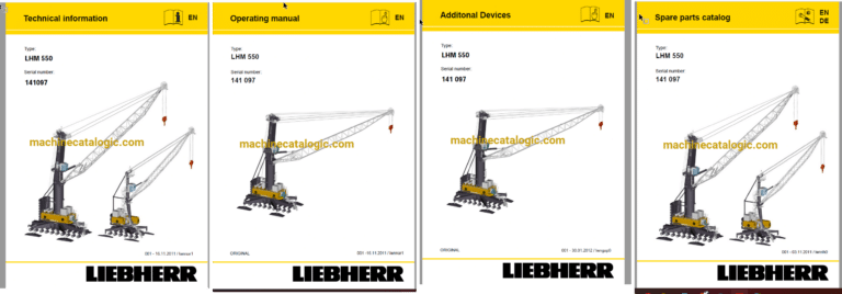 Liebherr LHM 550 Mobile Harbour Crane Full Manual (Technical, Operator, Additional Devices and Parts Manual)