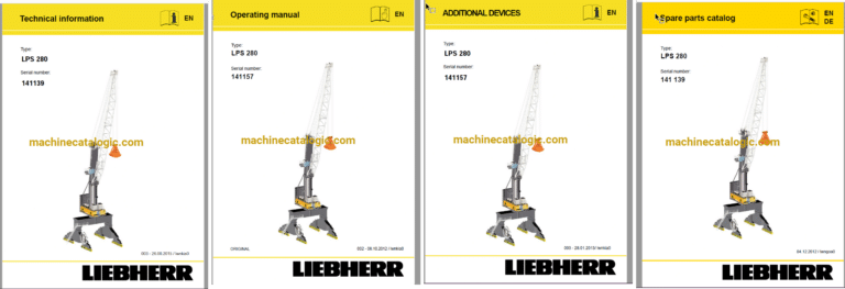 Liebherr LPS 280 Portal Slewing Crane Full Manual (Technical, Operator, Additional Devices and Parts Manual)