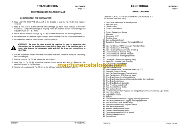 Dressta TD-40E Extra Crawler Dozer Service Manual (SN 2061 AND UP) - Image 4