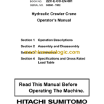 Hitachi Sumitomo 6000SLX Hydraulic Crawler Crane Operator's Manual
