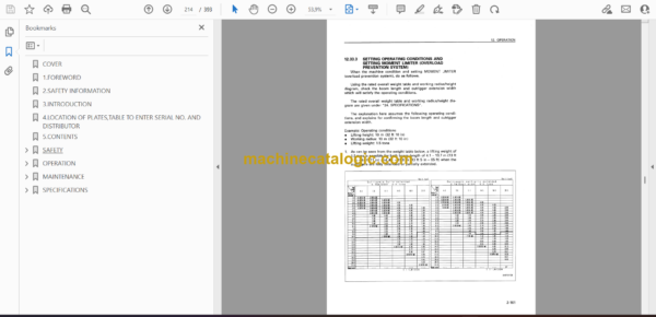 Komatsu LW100-1 Rough Terrain Crane Operation and Maintenance Manual (SEAM017200) - Image 2