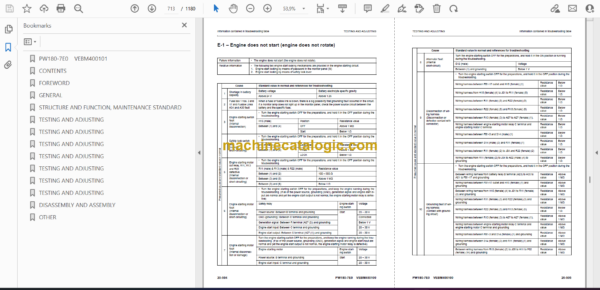 Komatsu PW180-7E0 Hydraulic Excavator Shop Manual (VEBM400101) - Image 2