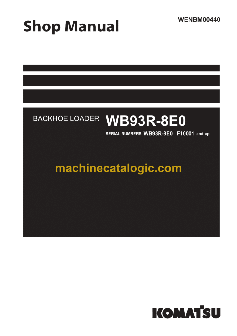 Komatsu WB93R-8E0 Backhoe Loader Shop Manual (WENBM00440)