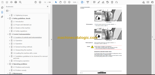 Liebherr LR 614 Litronic Crawler Dozer Operating Manual (From SN 6355) - Image 3
