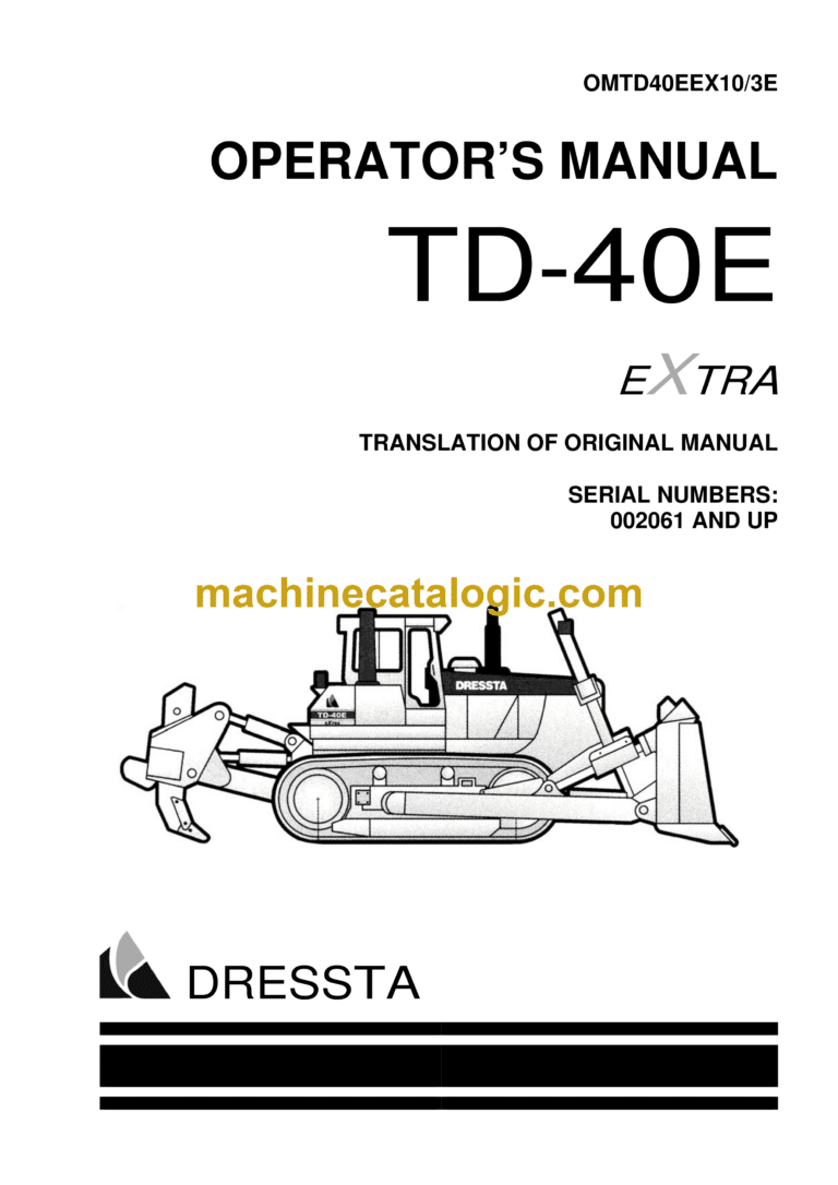 Dressta TD-40E Crawler Dozer Operator's Manual