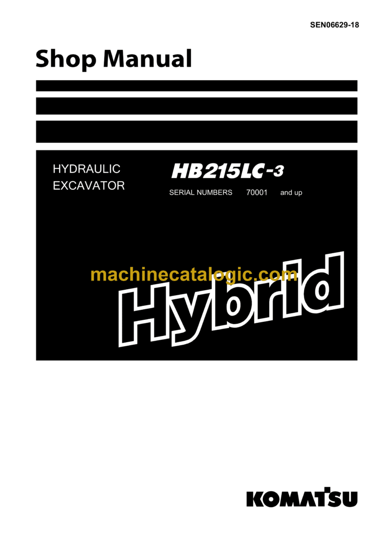 Komatsu HB215LC-3 Hydraulic Excavator Shop Manual (SEN06629-18)