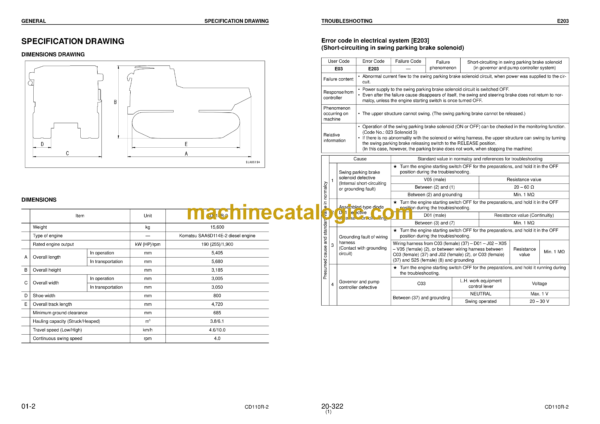 Komatsu CD110R-2 Crawler Carrier Shop Manual (SEBM030004) - Image 4