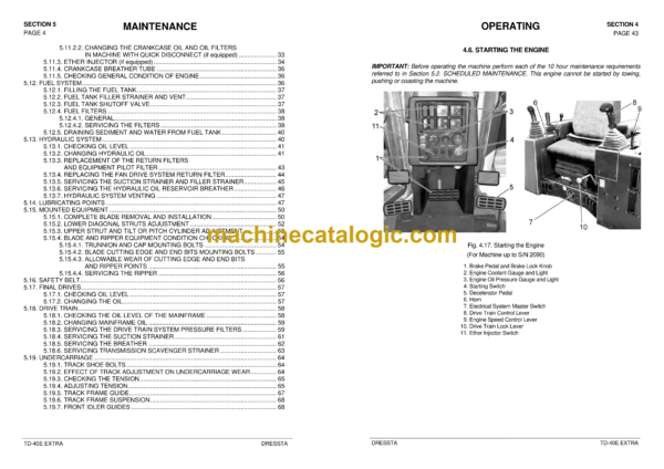 Dressta TD-40E Crawler Dozer Operator's Manual - Image 4