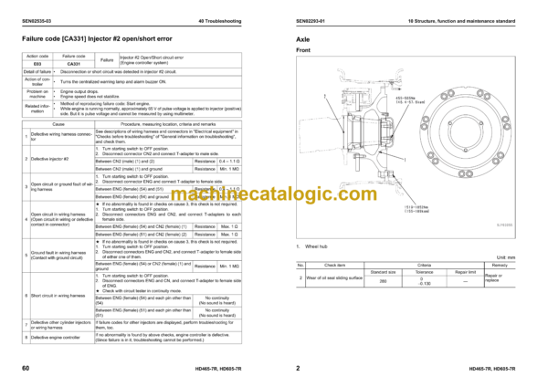 Komatsu HD465-7R, HD605-7R Dump Truck Shop Manual (SEN02283-21-NI-00) - Image 4