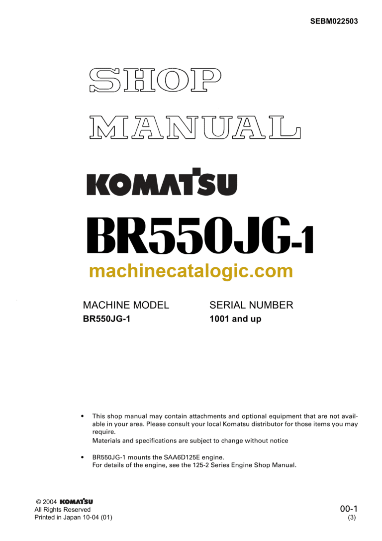 Komatsu BR500JG-1 Mobile Crusher Shop Manual (SEBM022503)