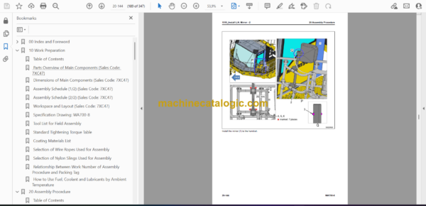 Komatsu WA700-8 Wheel Loader Field Assembly Manual (GEN00276-01) - Image 2