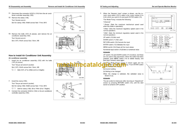 Komatsu HD465-8E0, HD605-8E0 Dump Truck Shop Manual (SEN06768-14) - Image 3