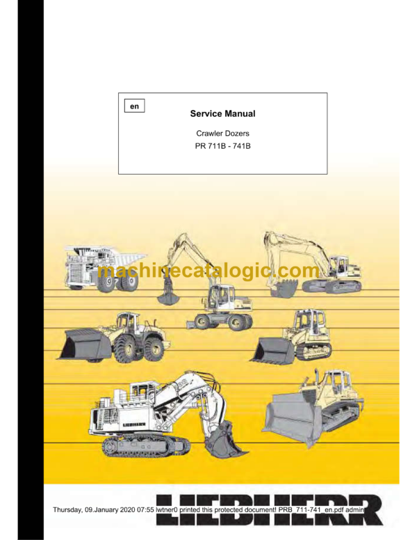 Liebherr PR 711B, PR 741B Crawler Dozer Service Manual [PRB_711-741]