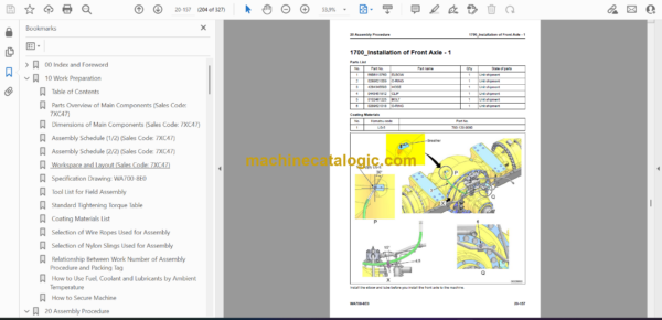 Komatsu WA700-8E0 Wheel Loader Field Assembly Manual (GEN00289-00) - Image 2