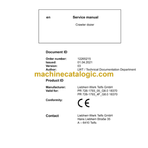 Liebherr PR 726 Crawler Dozer Service Manual [1793_4F_05_G8.0_18370_04_2021]