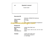 Liebherr LR 626 Crawler Loader Type No. 1841 Operating Manual (From SN 21929)