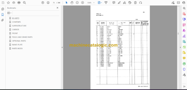 Kubota KH60FD Parts Catalog - Image 2