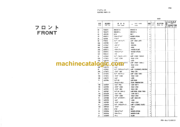 Kubota KH60FD Parts Catalog - Image 4
