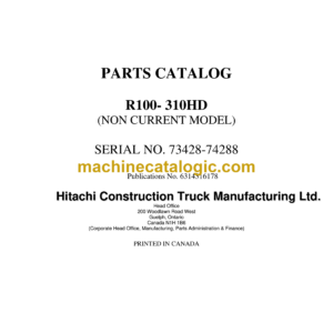 Hitachi R100-310HD Parts Catalog