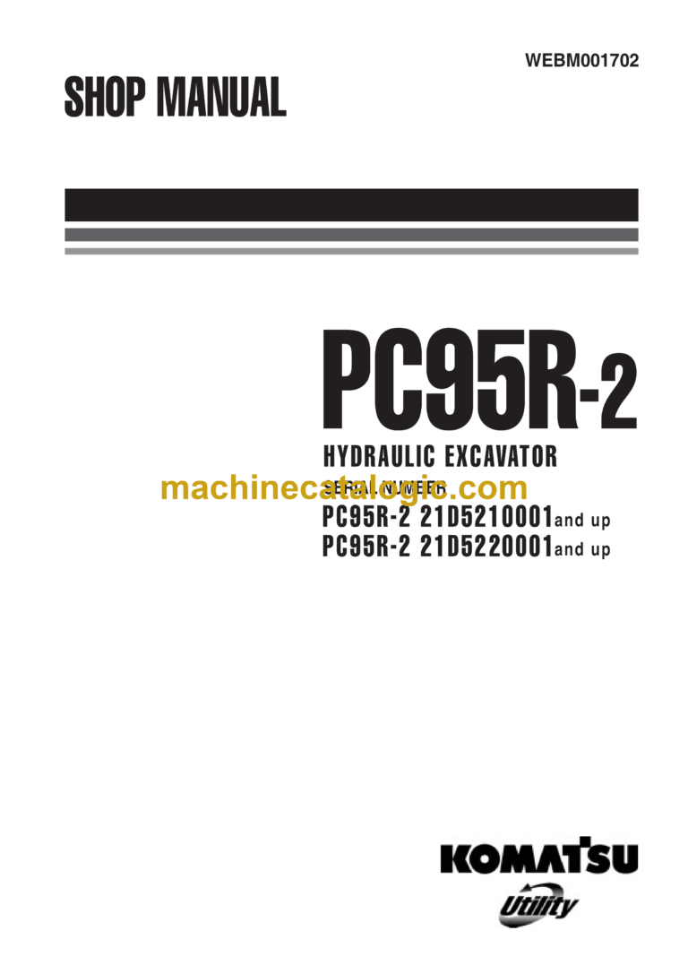 Komatsu PC95R-2 Hydraulic Excavator Shop Manual (WEBM001702)