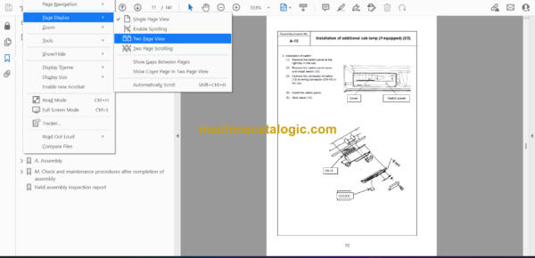 Komatsu D275A-6 Bulldozer Field Assembly Manual (GEN00254-02) - Image 2