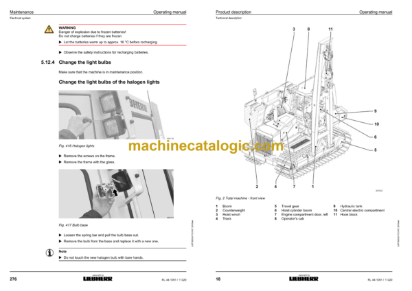 Liebherr RL 44 Pipe Layer Operating Manual (From SN 11320) - Image 2