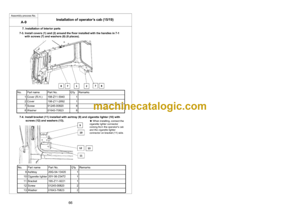 Komatsu D275A-6 Bulldozer Field Assembly Manual (GEN00254-02) - Image 3