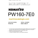 Komatsu PW160-7E0 Hydraulic Excavator Shop Manual (VEBM395100)