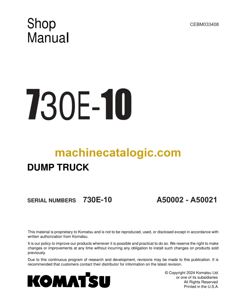 Komatsu 730E-10 Dump Truck Shop Manual (CEBM033408)