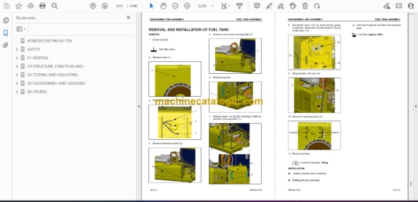 Komatsu PW160-7E0 Hydraulic Excavator Shop Manual (VEBM395100) - Image 2