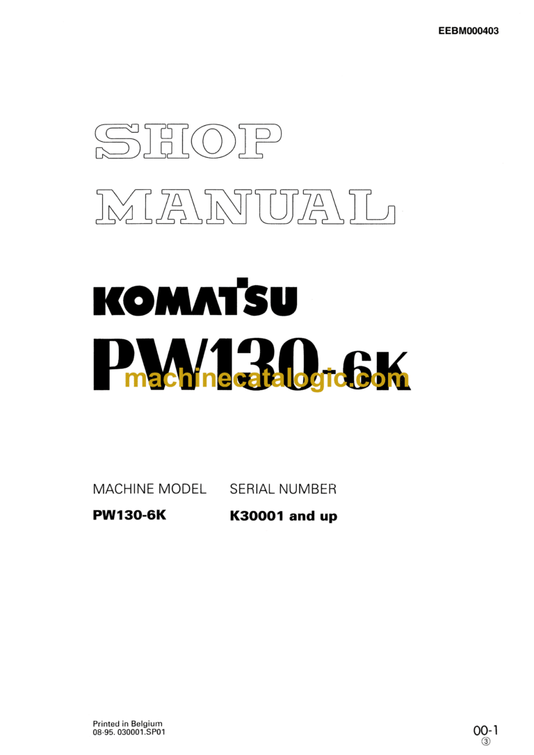 Komatsu PW130-6K Hydraulic Excavator Shop Manual (EEBM000403)