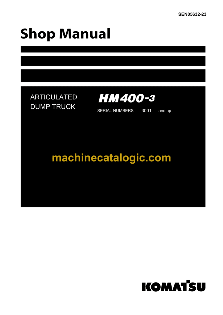 Komatsu HM400-3 Articulated Dump Truck Shop Manual (SEN05632-23)