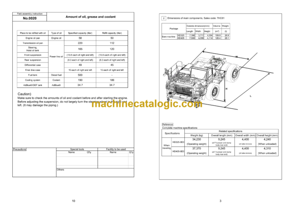 Komatsu HD325-8E0, HD405-8E0 Dump Truck Field Assembly Manual (GEN00189-06) - Image 4