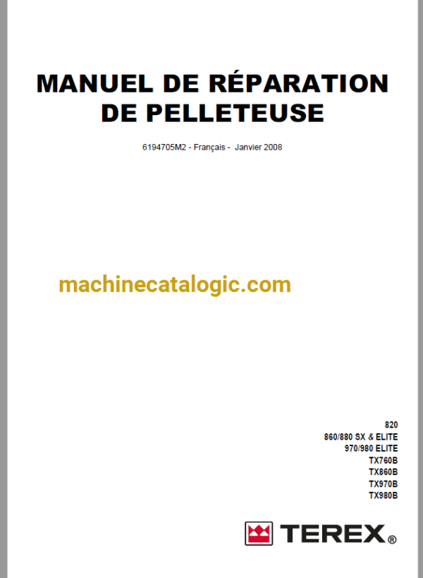 Terex TX760B Backhoe Loader Service Manual (FR, SP)
