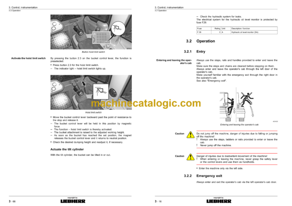 Liebherr LR 624 Litronic Crawler Loader Operating Manual (From SN 12474) - Image 3