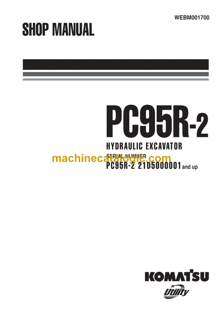 Komatsu PC95R-2 Hydraulic Excavator Shop Manual (WEBM001700)